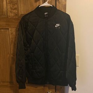 Nike Quilted Black Bomber Jacket with Nike Air Logo